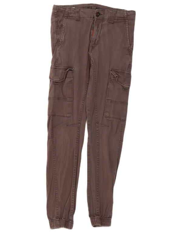 Jack & Jones Boys Joggers Cargo Trousers 15-16 Years W28 L28 Grey Cotton