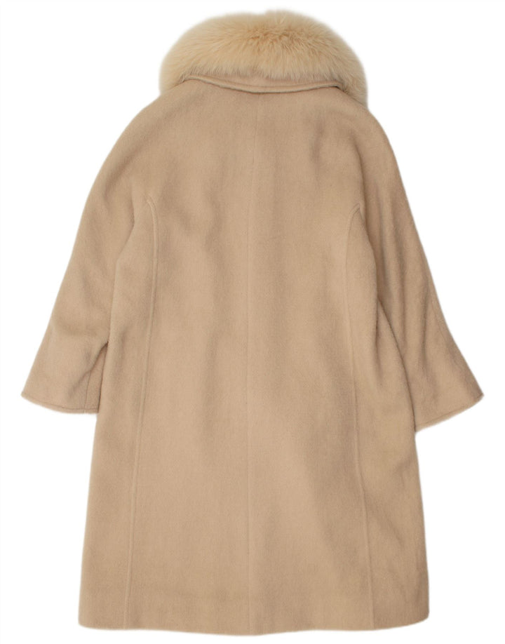 Vintage Womens Overcoat UK 14 Medium Beige Cashmere