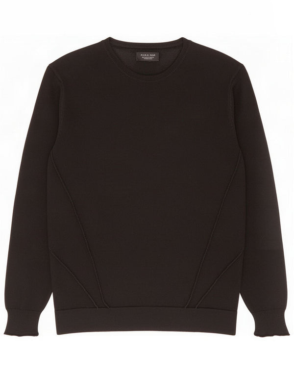 Zara Mens Crew Neck Jumper Sweater Large Black Cotton