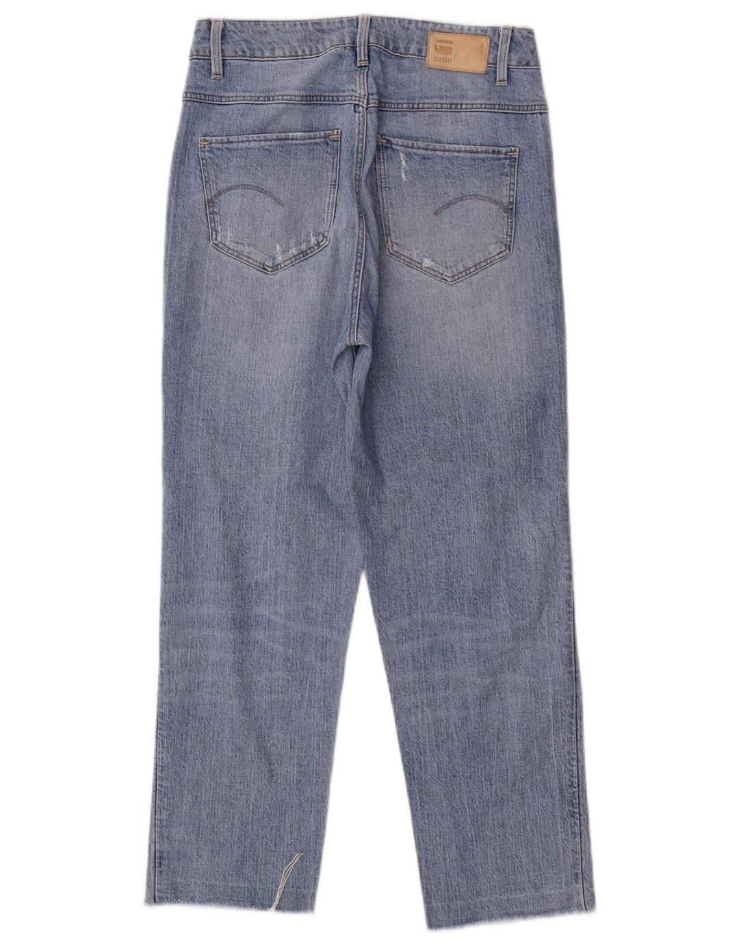 G-Star Womens Distressed Straight Jeans W26 L26 Blue