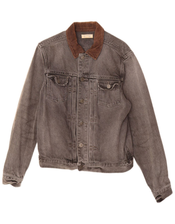 All Saints Mens Denim Jacket UK 36 Small Grey Cotton