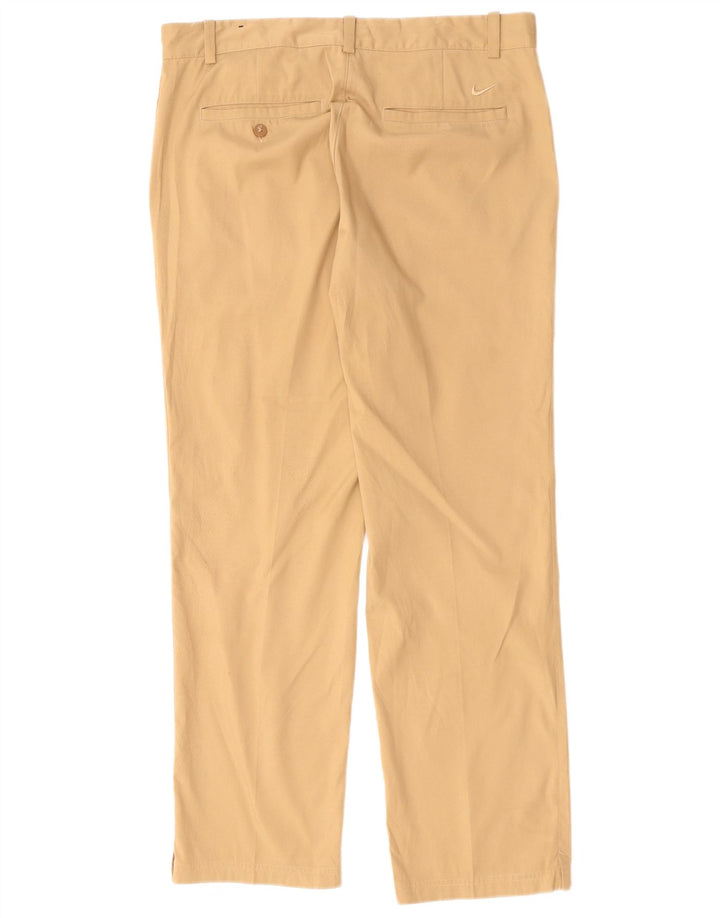 NIKE Mens Dri Fit Straight Chino Trousers W32 L30 Beige Polyester