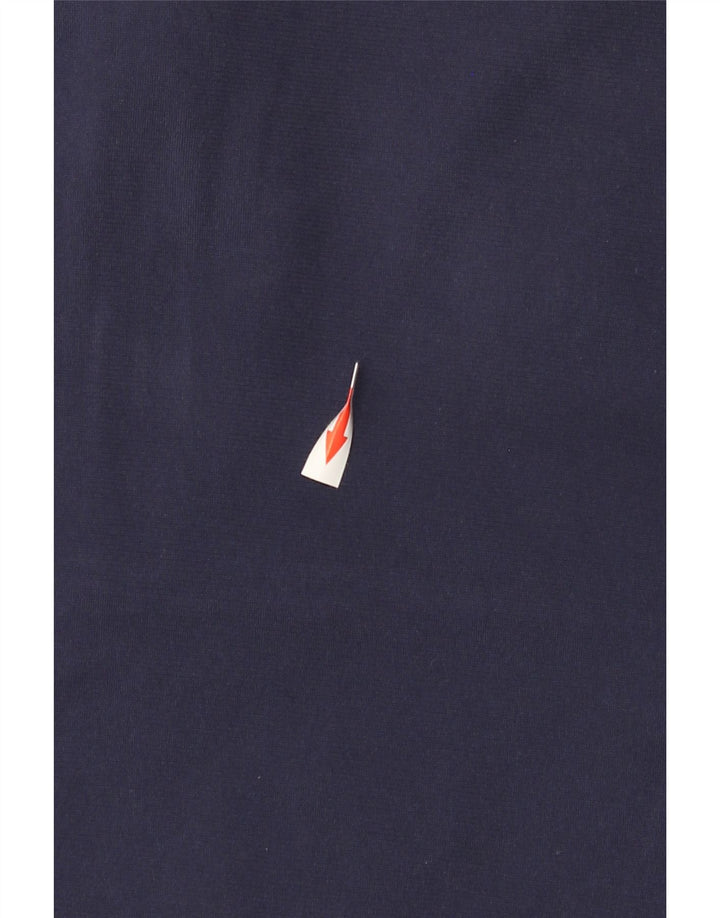 Under Armour Mens Zip Neck Top Long Sleeve Medium Navy Blue Colourblock