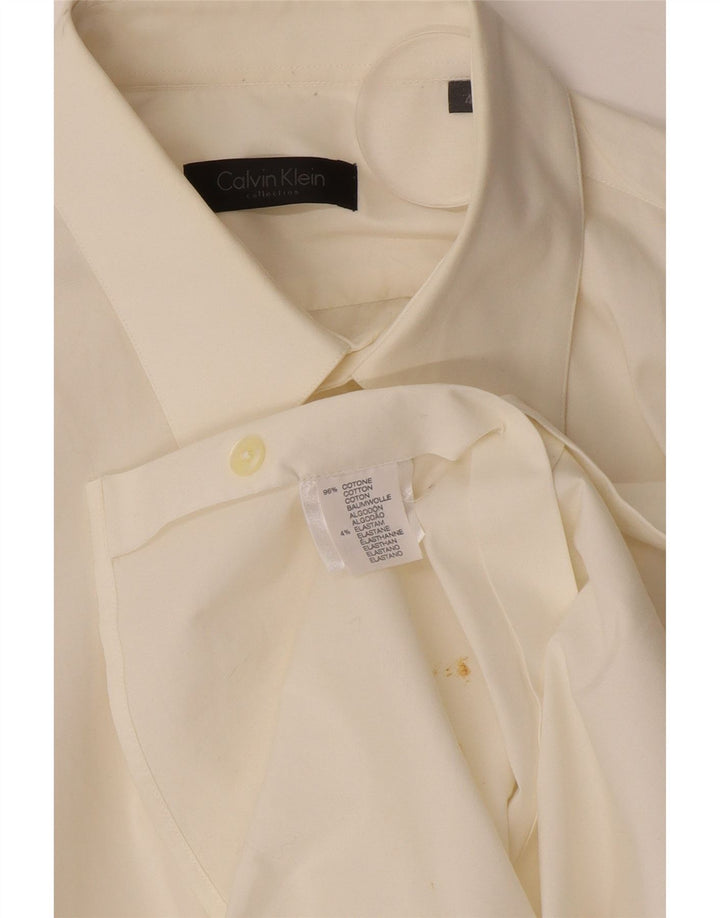 Calvin Klein Mens Shirt Size 40 Medium White Cotton