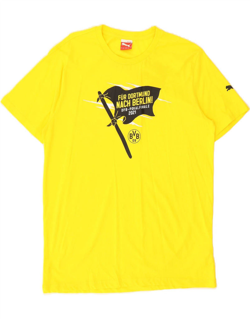 PUMA Mens Graphic T-Shirt Top Large Yellow Cotton Vintage Puma and Second-Hand Puma from Messina Hembry 