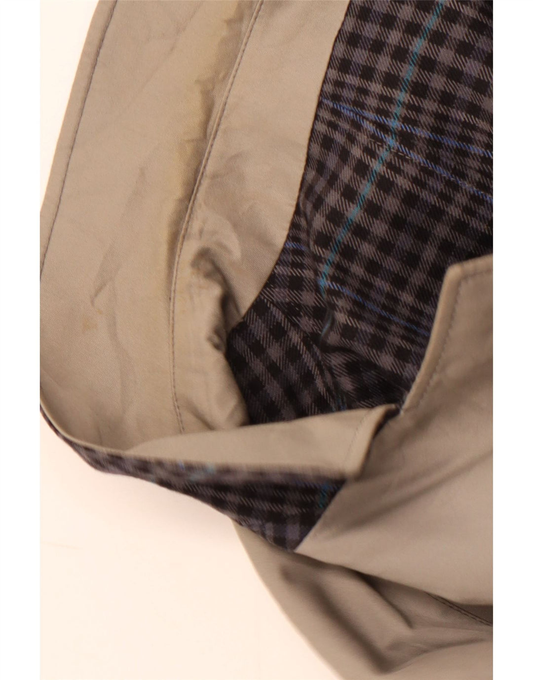 DIOLEN Mens Reversible Trench Coat UK 40 Large Grey Check Polyester