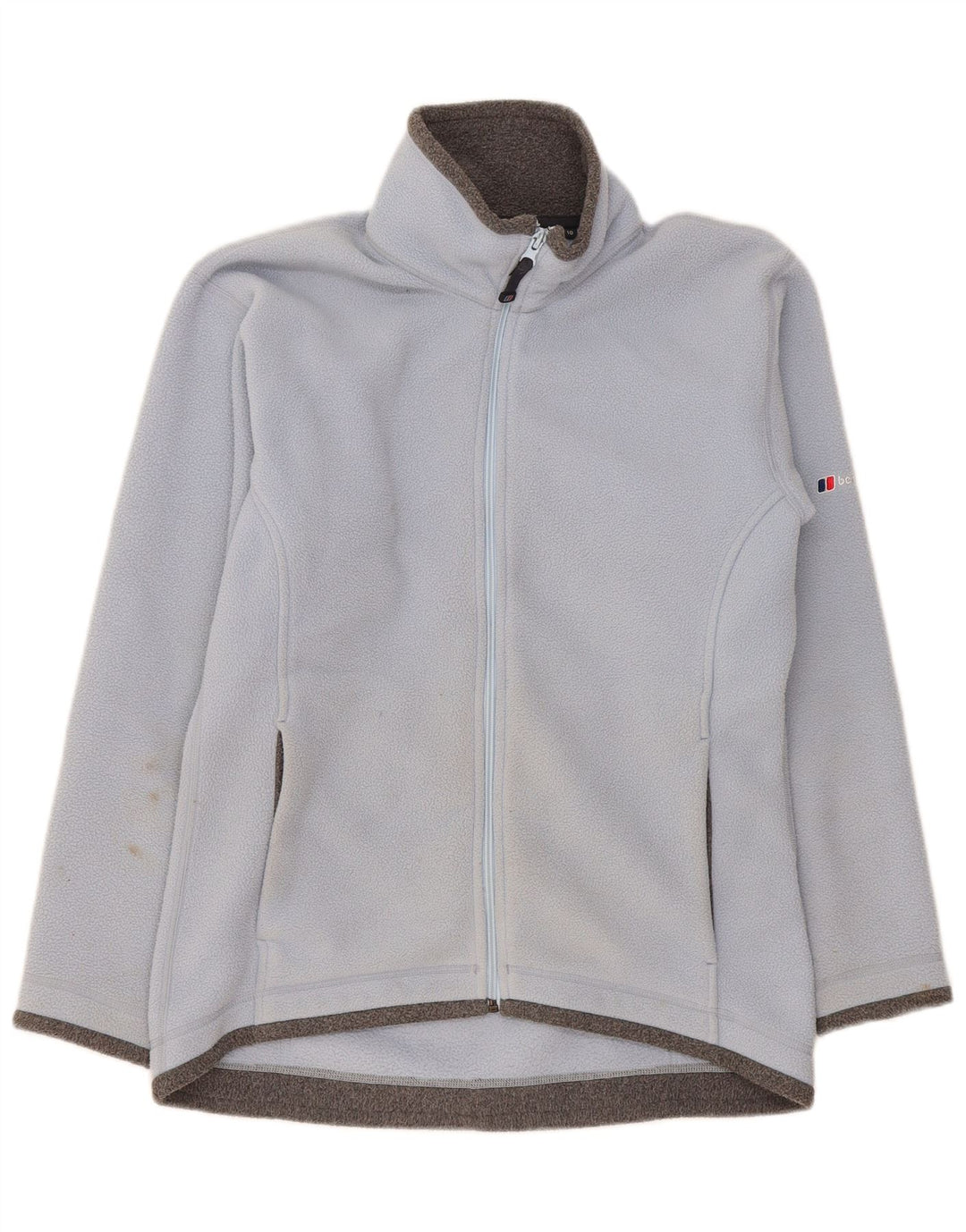 Berghaus Womens Oversized Fleece Jacket UK 10 Small Blue Colourblock