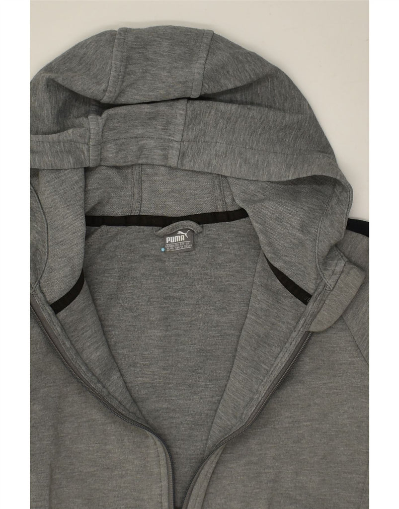 PUMA Boys Zip Hoodie Sweater 13-14 Years XL Grey Colourblock Cotton | Vintage Puma | Thrift | Second-Hand Puma | Used Clothing | Messina Hembry 