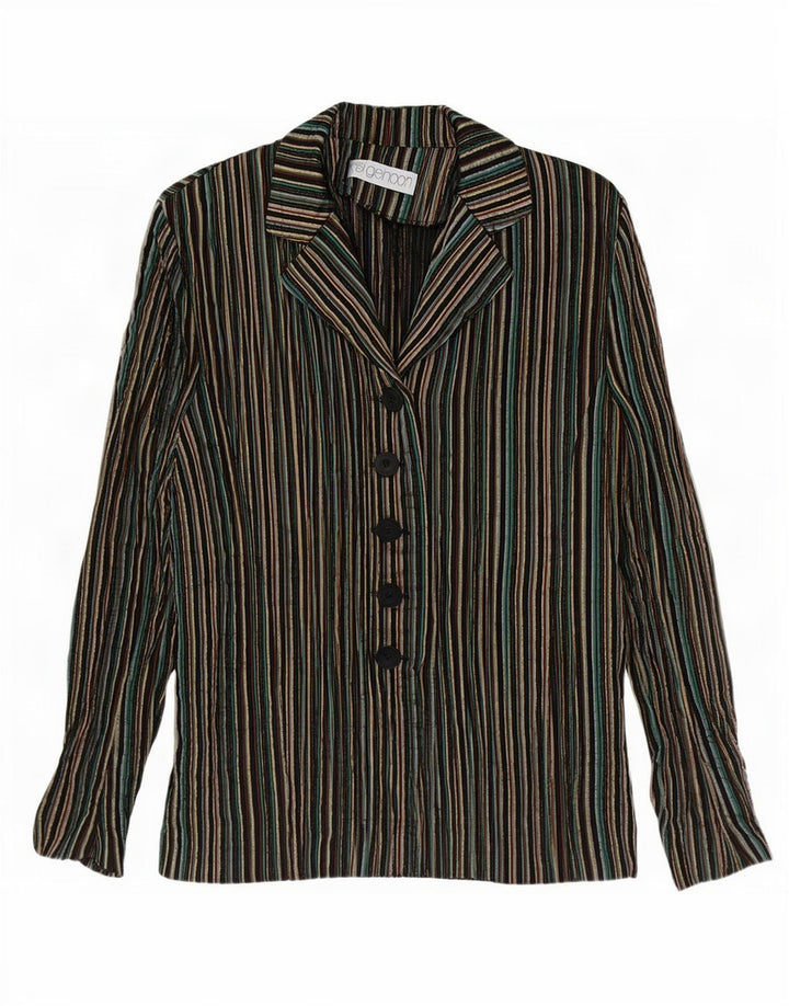 Vintage Womens 5 Button Blazer Jacket UK 12 Medium Multicoloured Striped