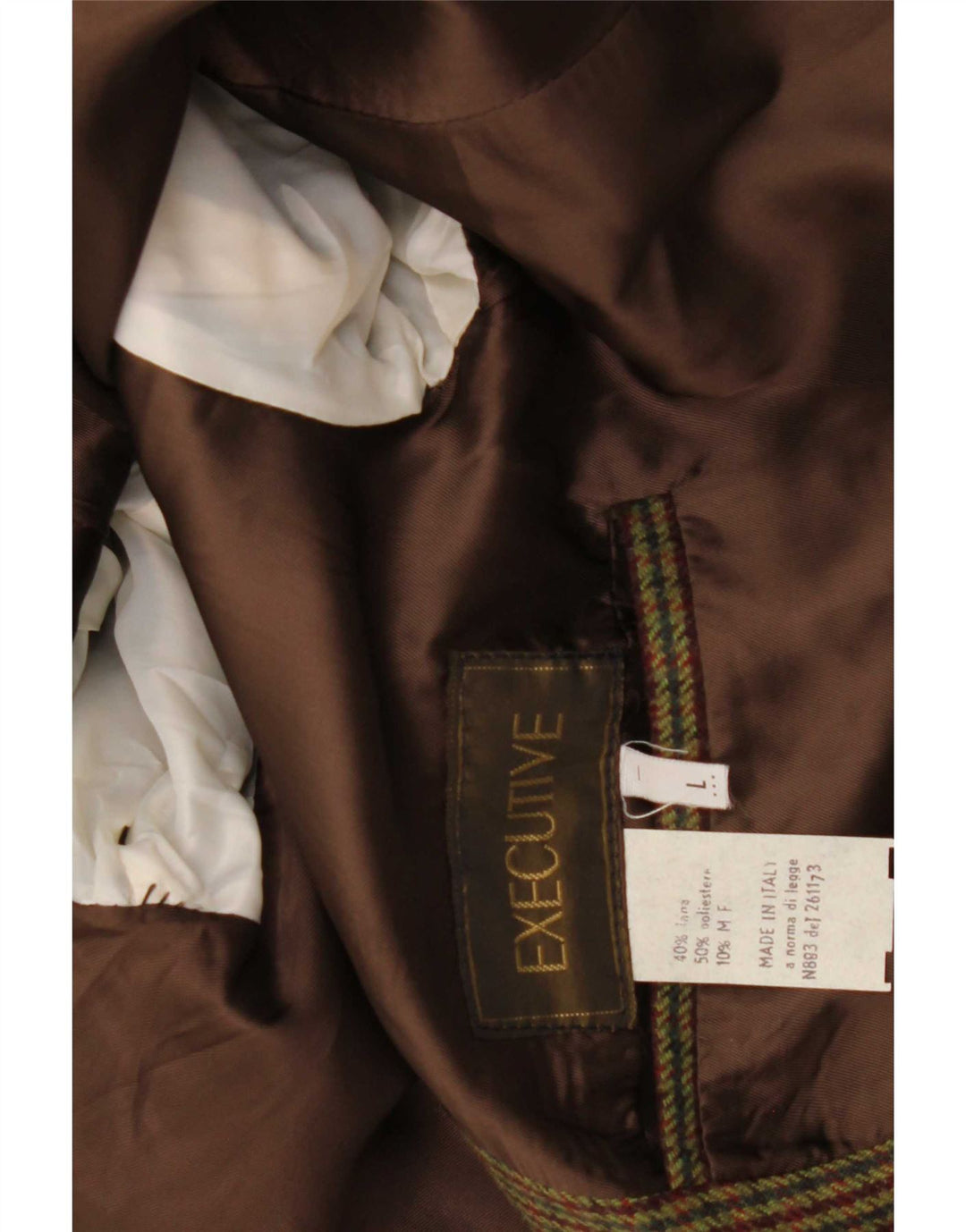 Vintage Mens 2 Button Blazer Jacket UK 40 Large Khaki Check Wool