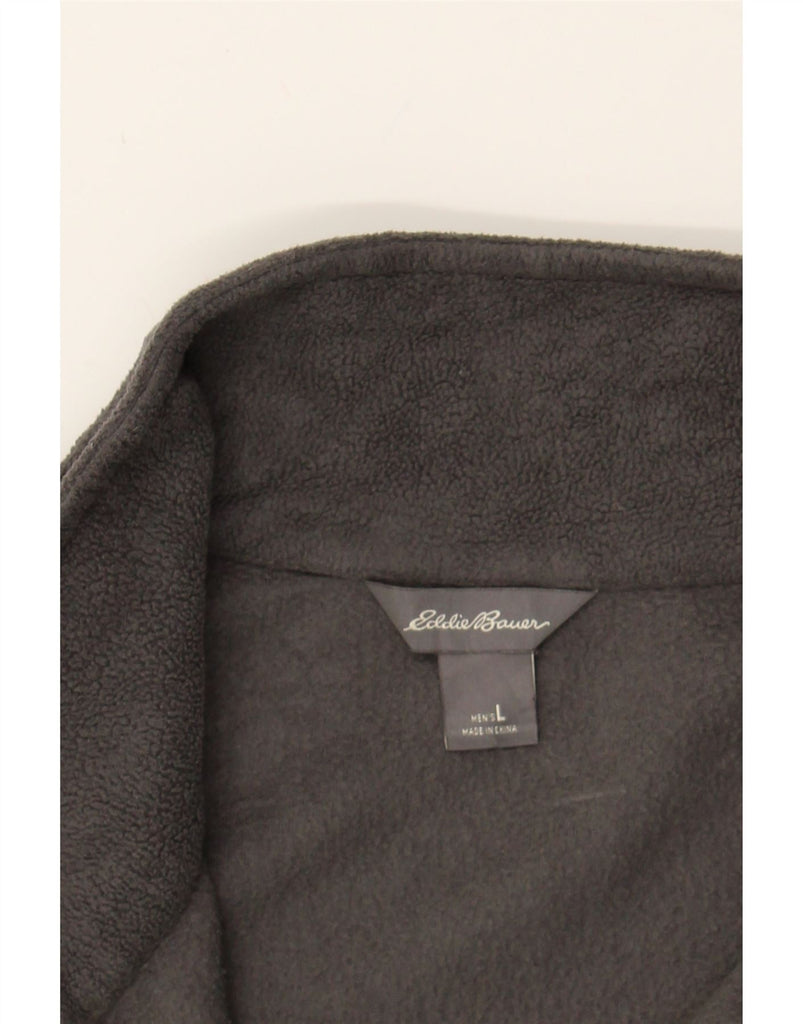 EDDIE BAUER Mens Zip Neck Fleece Jumper Large Grey Polyester Vintage Eddie Bauer and Second-Hand Eddie Bauer from Messina Hembry 