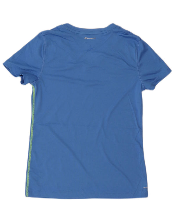 CHAMPION Womens T-Shirt Top UK 14 Medium Blue Polyester