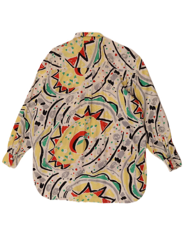 Vintage Womens Oversized Shirt Blouse UK 14 Medium Multicoloured Geometric