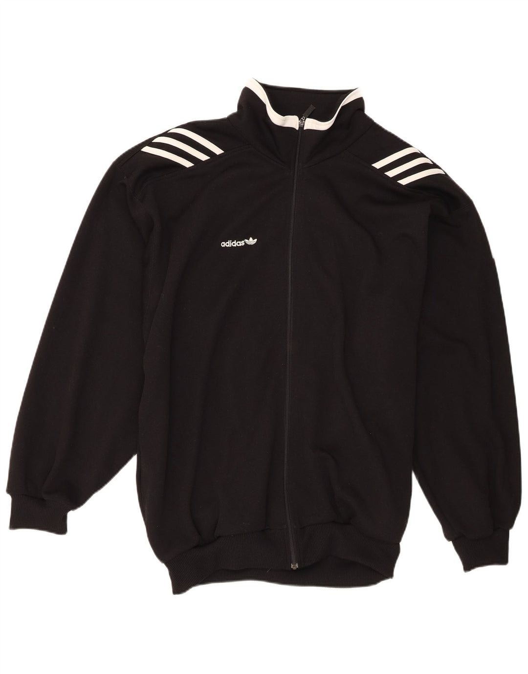 Adidas Mens Tracksuit Top Jacket UK 48/50 XL Black Polyester