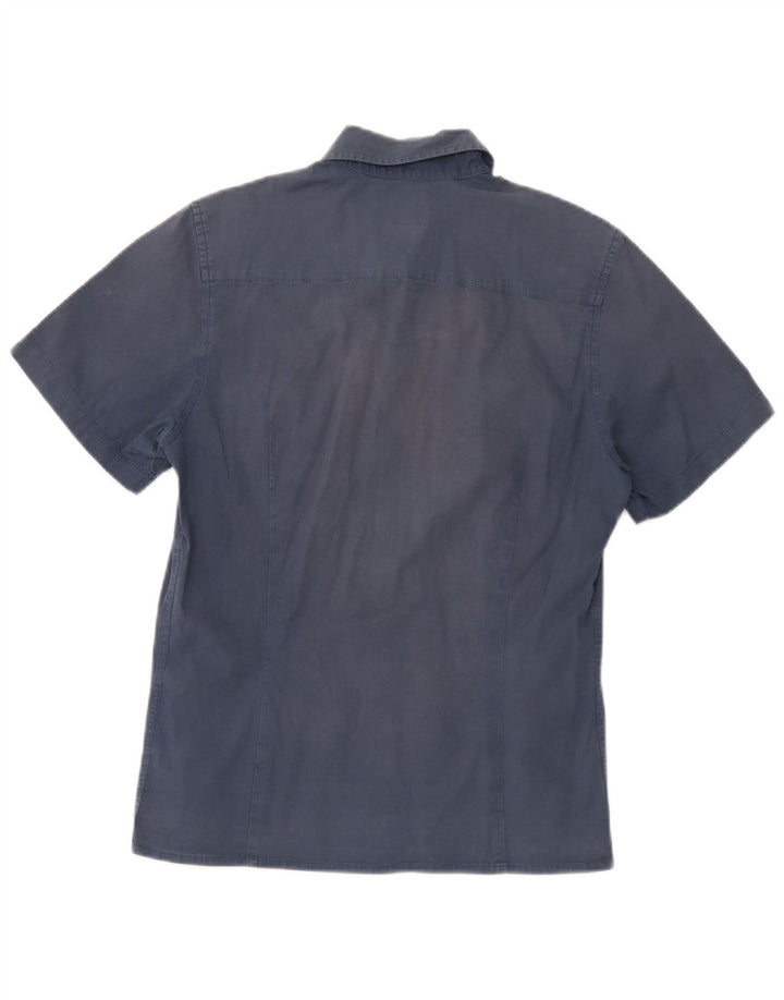 Calvin Klein Jeans Mens Short Sleeve Shirt Medium Navy Blue Cotton