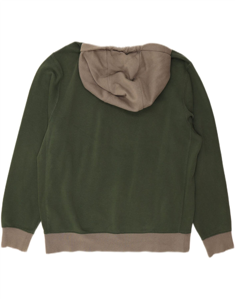 NIKE Mens Hoodie Jumper Large Green Colourblock Cotton Vintage Nike and Second-Hand Nike from Messina Hembry 