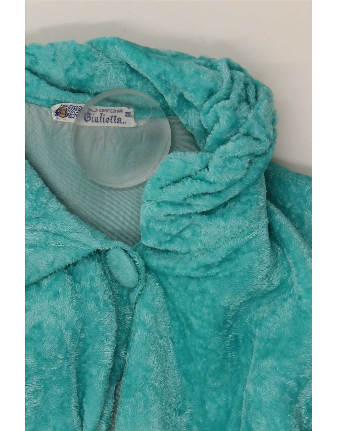 Vintage Womens Velour Robe Dress UK 14 Medium Blue