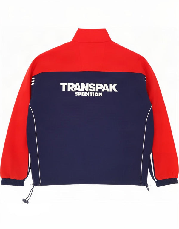 Adidas Mens Loose Fit Tracksuit Top Jacket UK 44/46 Large Red Colourblock