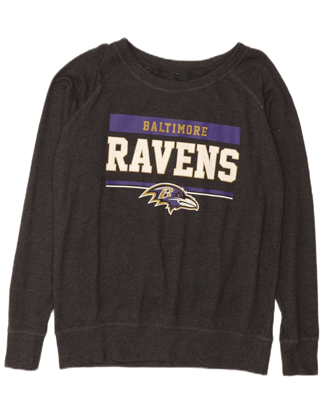 NFL Mens Baltimore Ravens Graphic Sweatshirt Jumper Large Grey Cotton