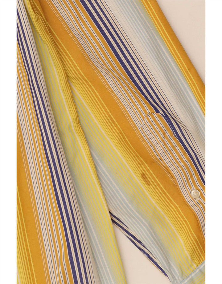 Massimo Dutti Mens Shirt Size 42 Large Yellow Striped