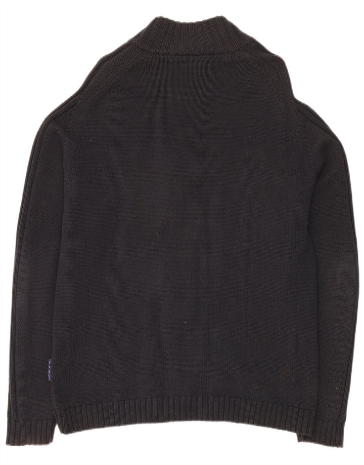 COTTON REPUBLIC Mens Cardigan Sweater Medium Navy Blue Cotton