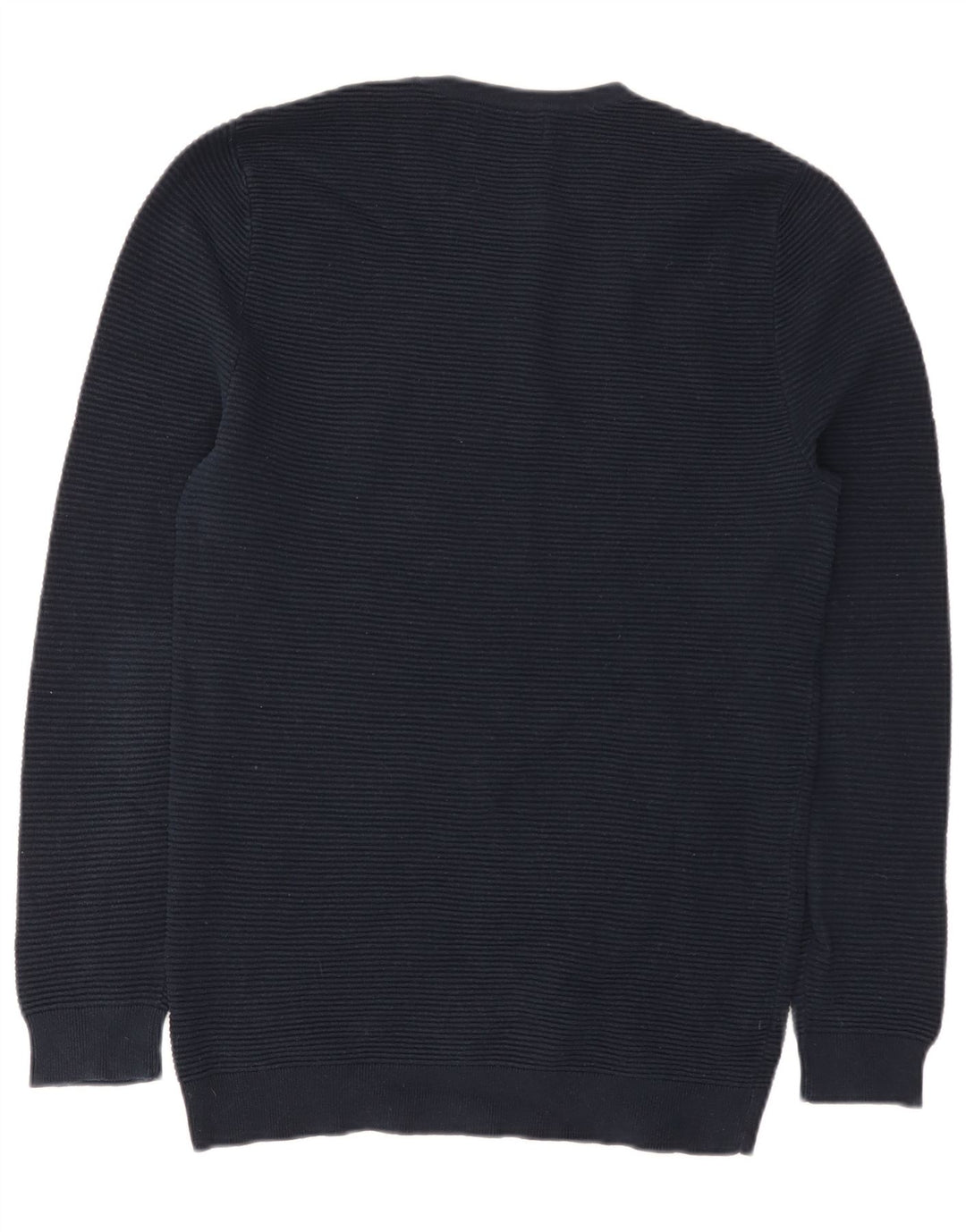 Zara Mens Crew Neck Jumper Sweater Large Navy Blue