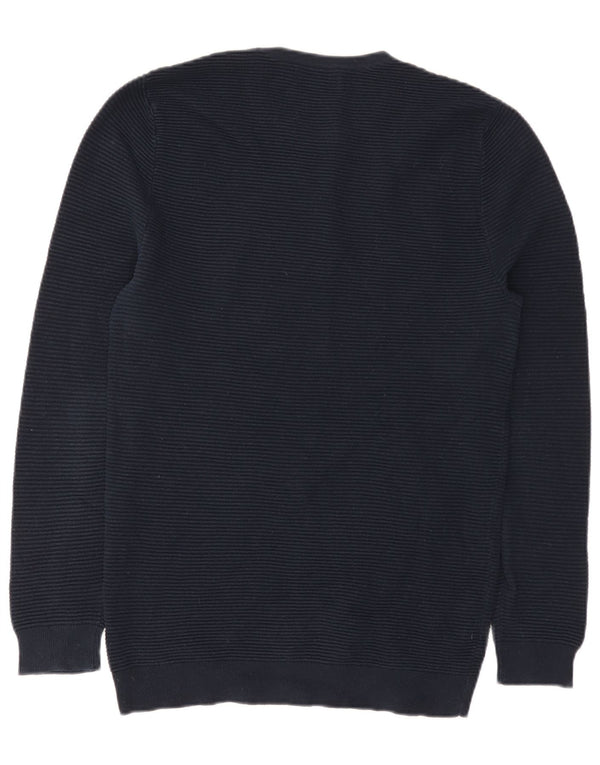 Zara Mens Crew Neck Jumper Sweater Large Navy Blue