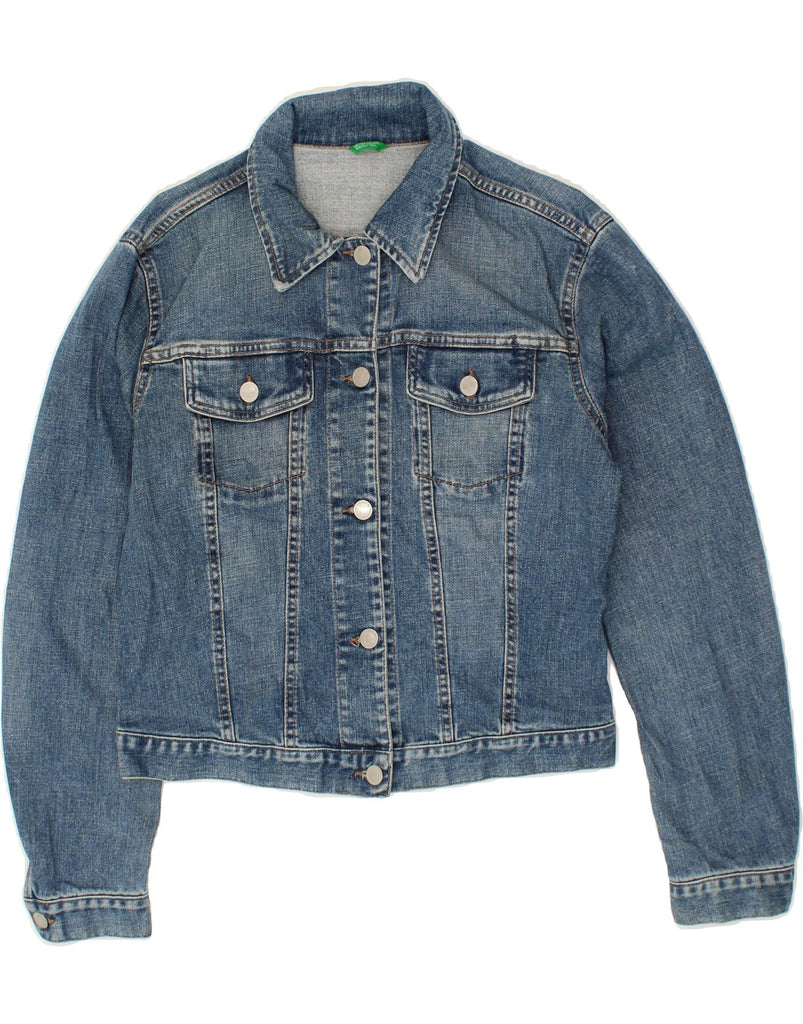 BENETTON Womens Denim Jacket UK 16 Large Blue Cotton Vintage Benetton and Second-Hand Benetton from Messina Hembry 