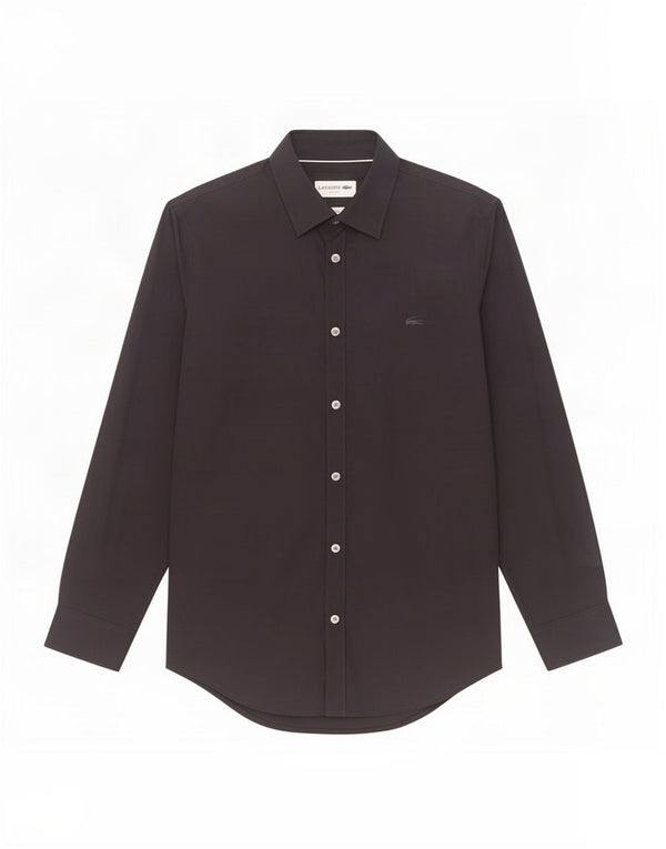Lacoste Mens Slim Fit Shirt Size 38 15 Medium Navy Blue Cotton