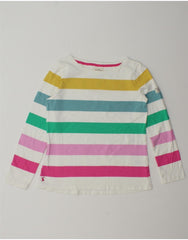 JOULES Womens Top Long Sleeve UK 10 Small Multicoloured Striped Cotton