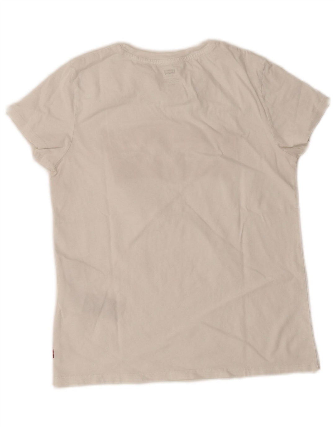 Levi's Womens Denizen Graphic T-Shirt Top UK 10 Small White Cotton