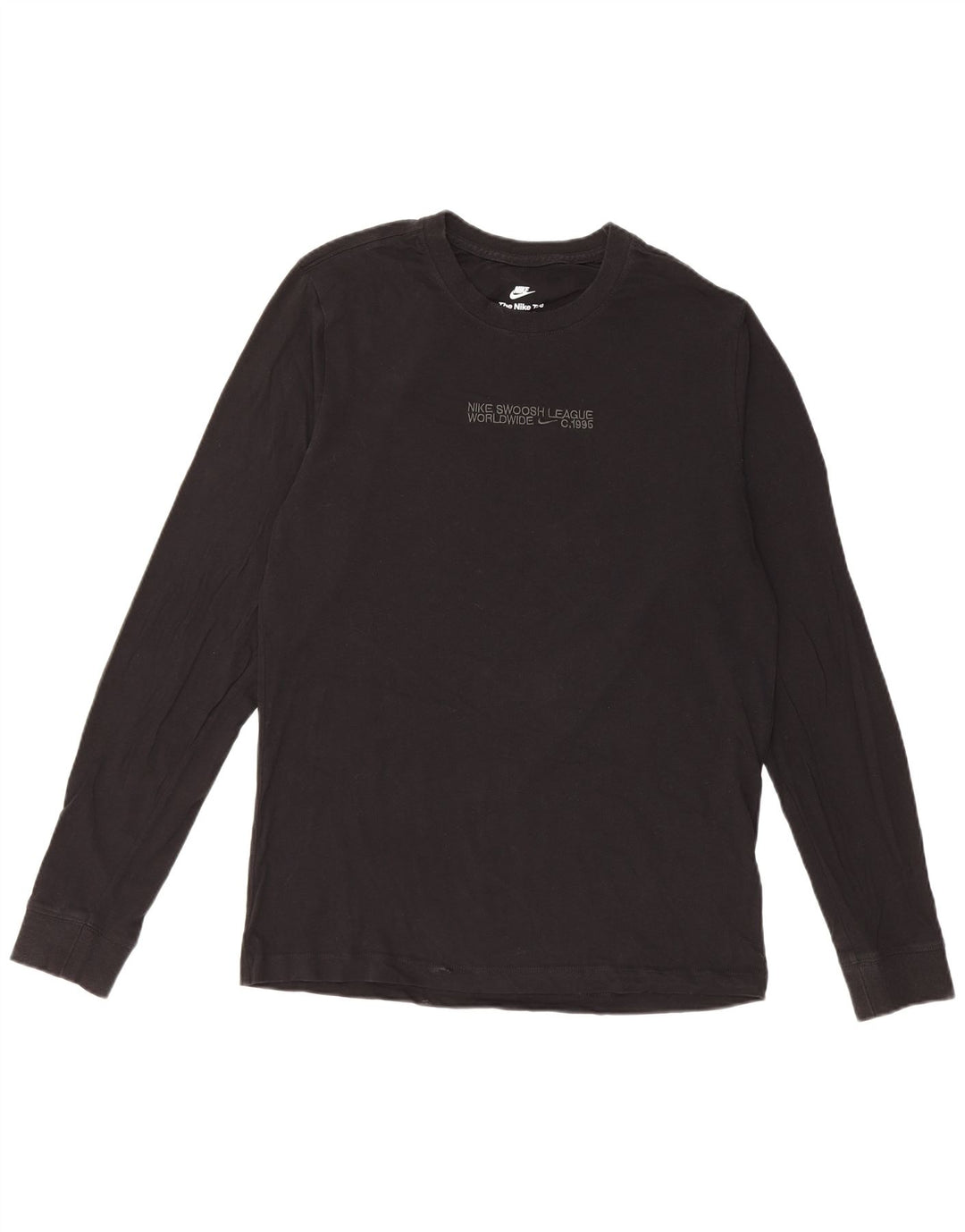 Nike Mens Graphic Top Long Sleeve Small Black Cotton
