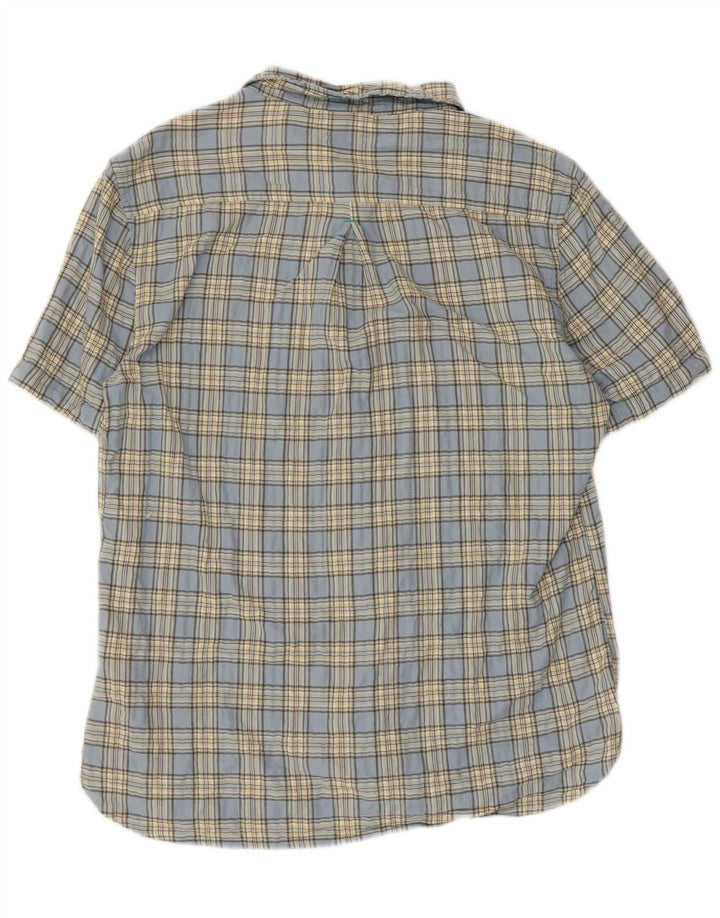 WHITE STUFF Mens Short Sleeve Shirt Medium Blue Check Cotton