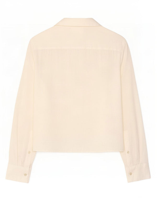 Zara Womens Shirt Blouse UK 10 Small Off White Modal