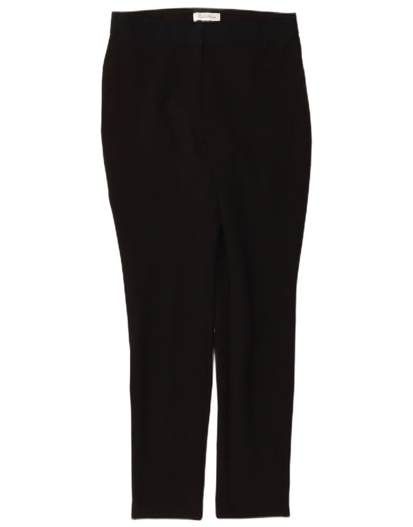 Calvin Klein Womens Slim Casual Trousers W28 L29 Black Nylon