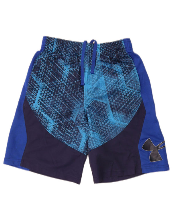 Under Armour Boys Heat Gear Sport Shorts 9-10 Years Medium Blue Colourblock