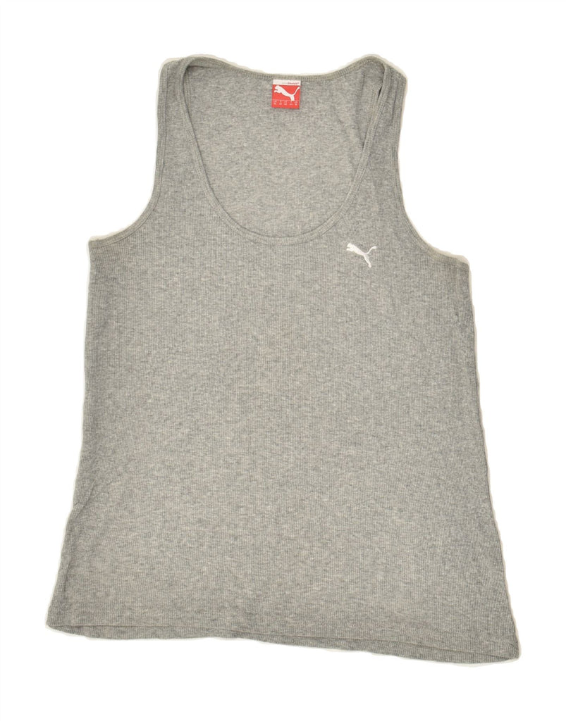 PUMA Womens Vest Top UK 16 Large Grey | Vintage Puma | Thrift | Second-Hand Puma | Used Clothing | Messina Hembry 