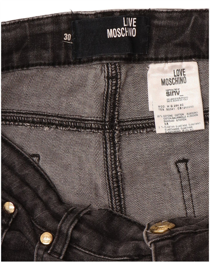MOSCHINO Womens Straight Jeans W30 L31 Black Cotton