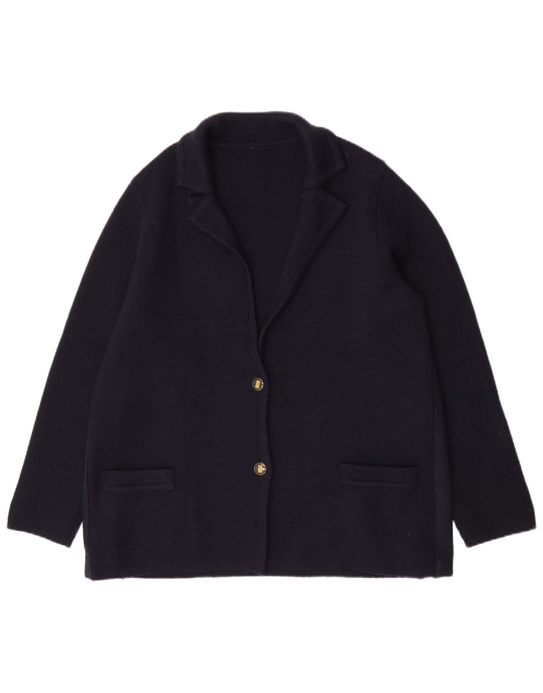 Vintage Womens 2 Button Blazer Jacket UK 12 Medium Navy Blue