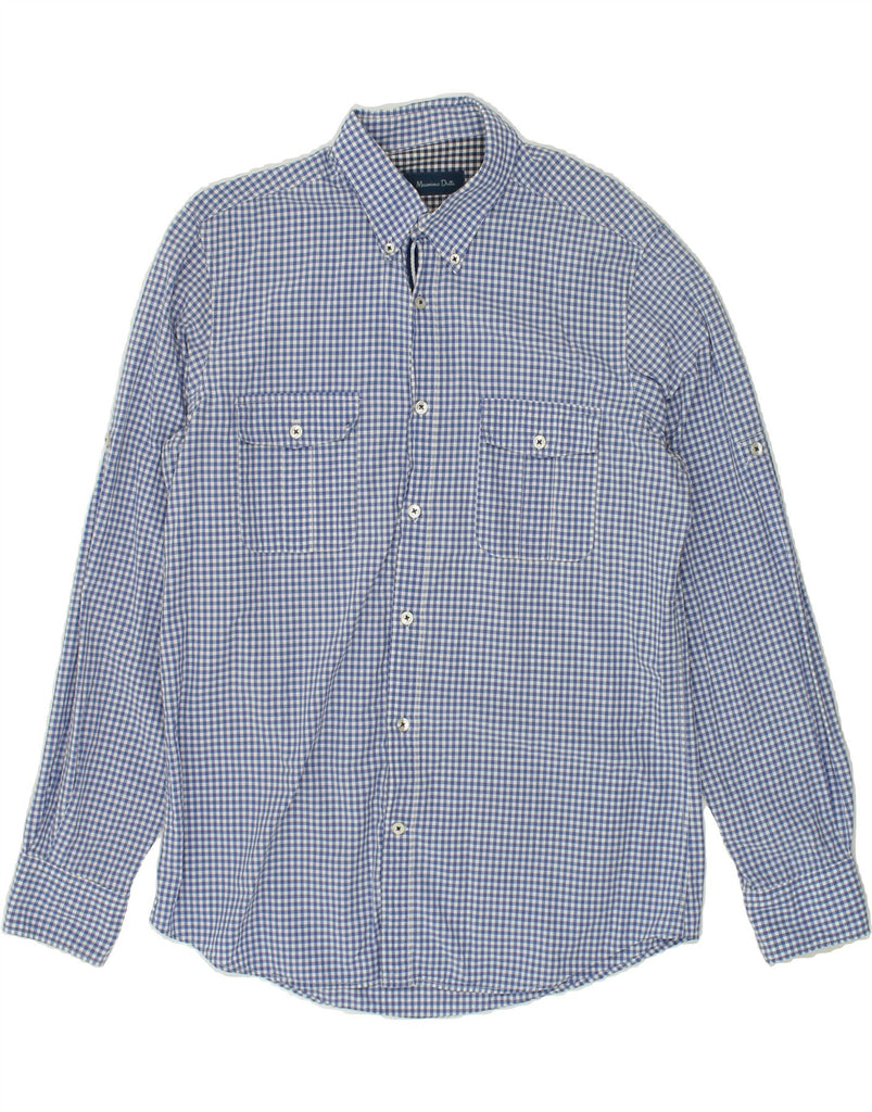 MASSIMO DUTTI Mens Shirt Large Blue Gingham | Vintage Massimo Dutti | Thrift | Second-Hand Massimo Dutti | Used Clothing | Messina Hembry 