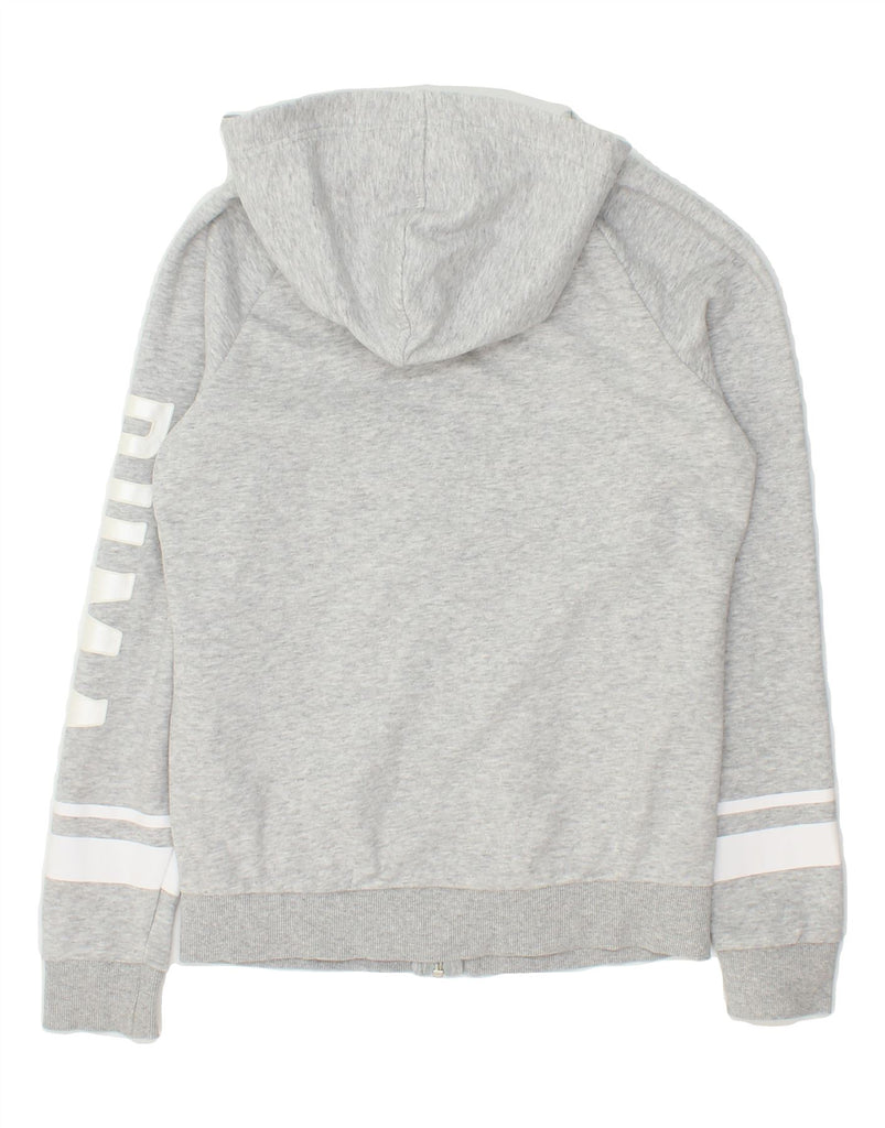 PUMA Womens Graphic Zip Hoodie Sweater UK 10 Small Grey Cotton | Vintage Puma | Thrift | Second-Hand Puma | Used Clothing | Messina Hembry 