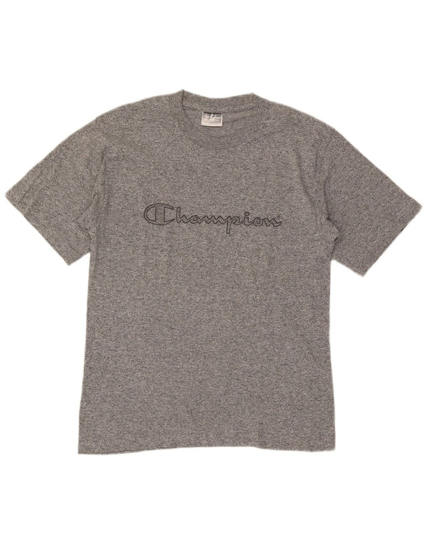 Champion Mens Graphic T-Shirt Top Small Grey Flecked Cotton