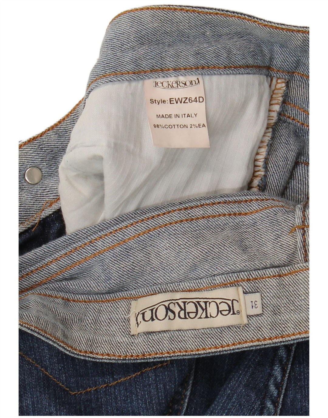 Jeckerson Mens Slim Jeans W31 L34 Blue Cotton