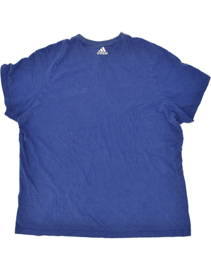 ADIDAS Mens Graphic T-Shirt Top 2XL Blue Cotton Vintage Adidas and Second-Hand Adidas from Messina Hembry 