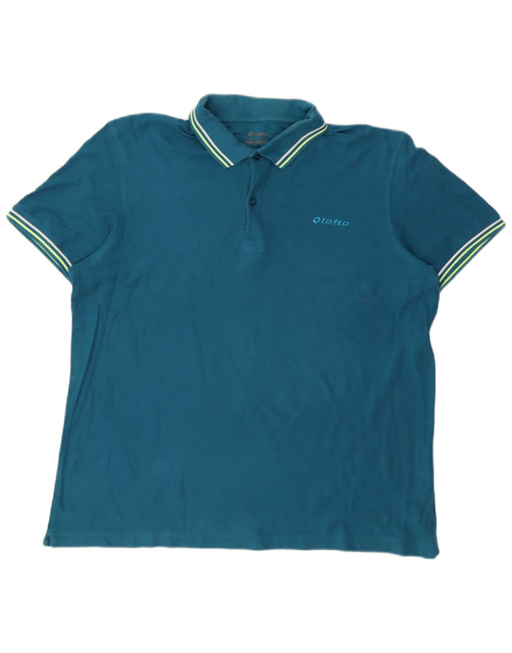 Lotto Mens Polo Shirt XL Blue Cotton