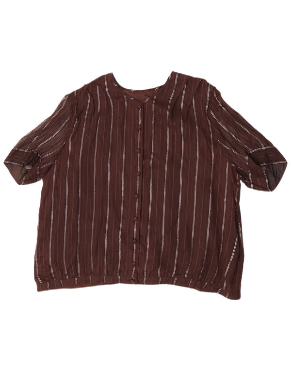 Vintage Womens 2 Piece Skirt Set UK 22 3XL W42 Brown Striped