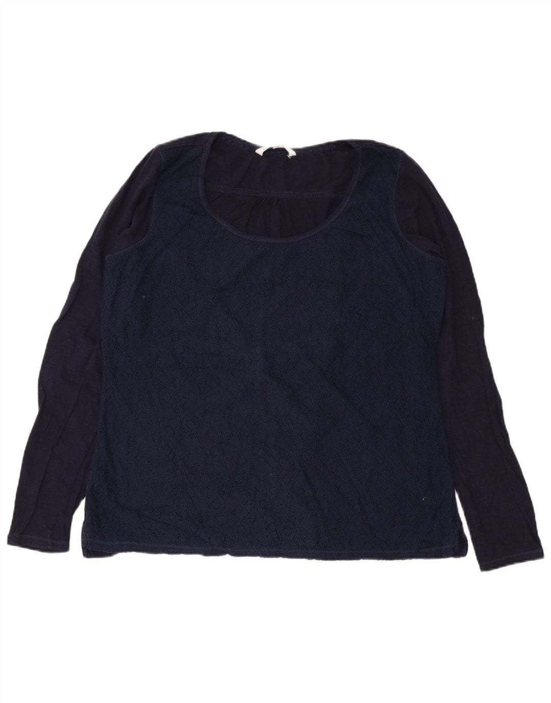 Fat Face Womens Long Sleeve Blouse Top UK 18 XL Navy Blue Floral Cotton