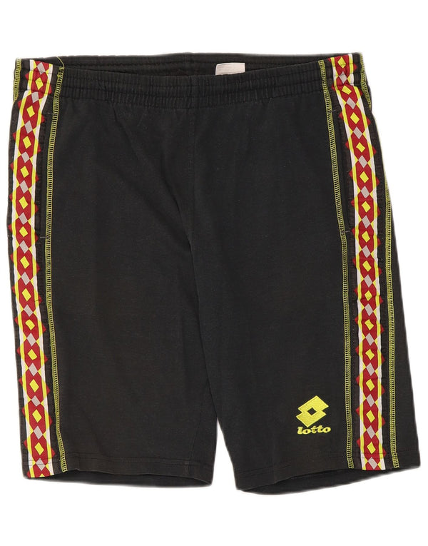 Lotto Mens Graphic Sport Shorts UK 40/42 Large Black Geometric Cotton