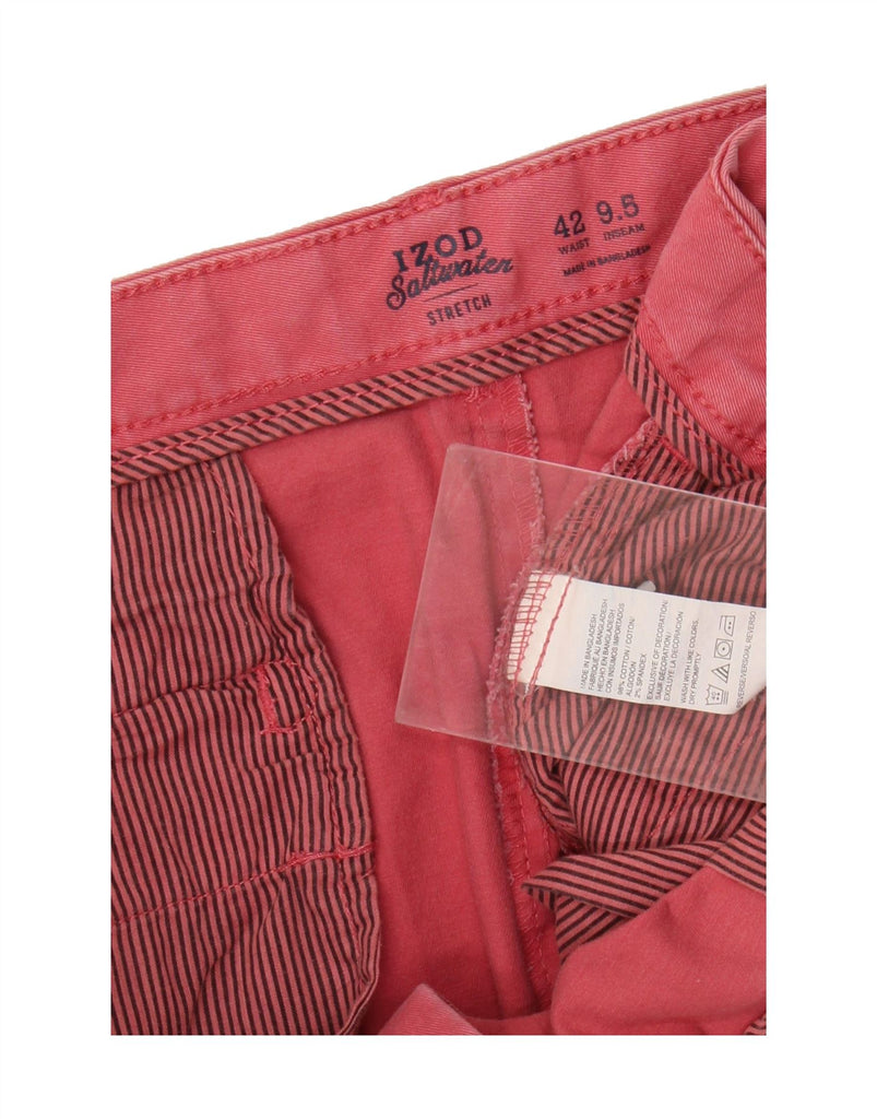 IZOD Mens Salt Water Chino Shorts W42 2XL Red Cotton Vintage Izod and Second-Hand Izod from Messina Hembry 