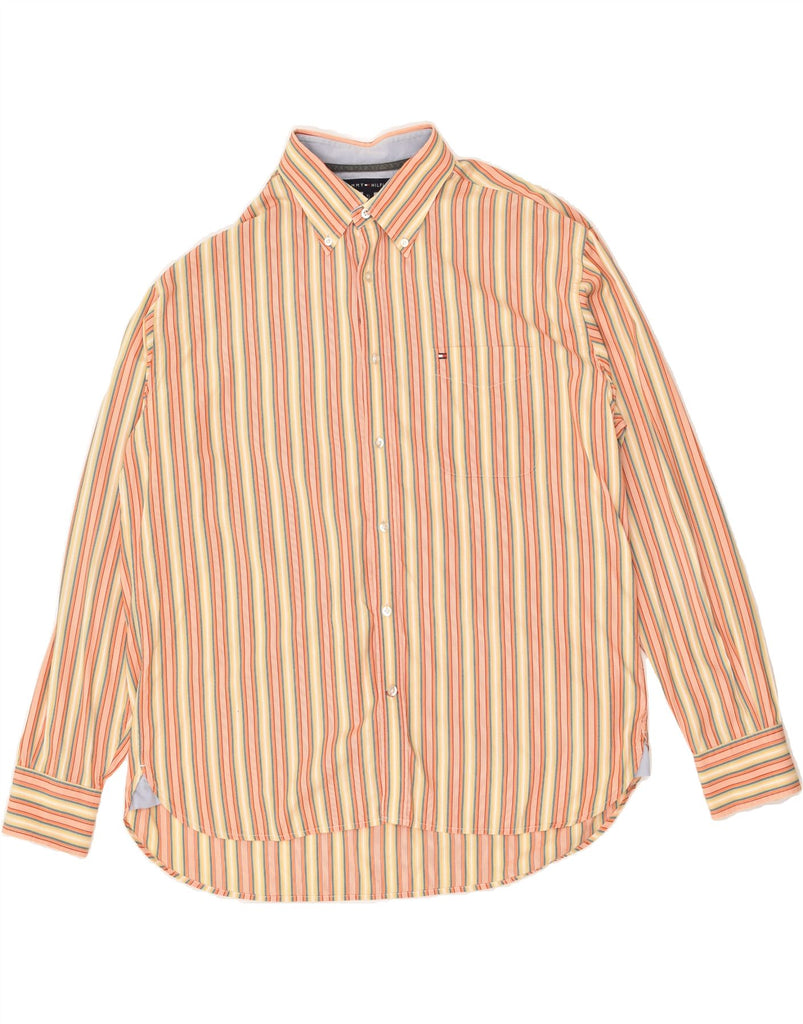 TOMMY HILFIGER Mens Shirt XL Yellow Striped Cotton | Vintage Tommy Hilfiger | Thrift | Second-Hand Tommy Hilfiger | Used Clothing | Messina Hembry 